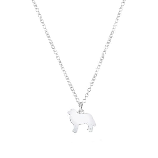 Mylee London Estrela Mountain Dog Silhouette Silver Necklace - Personalised