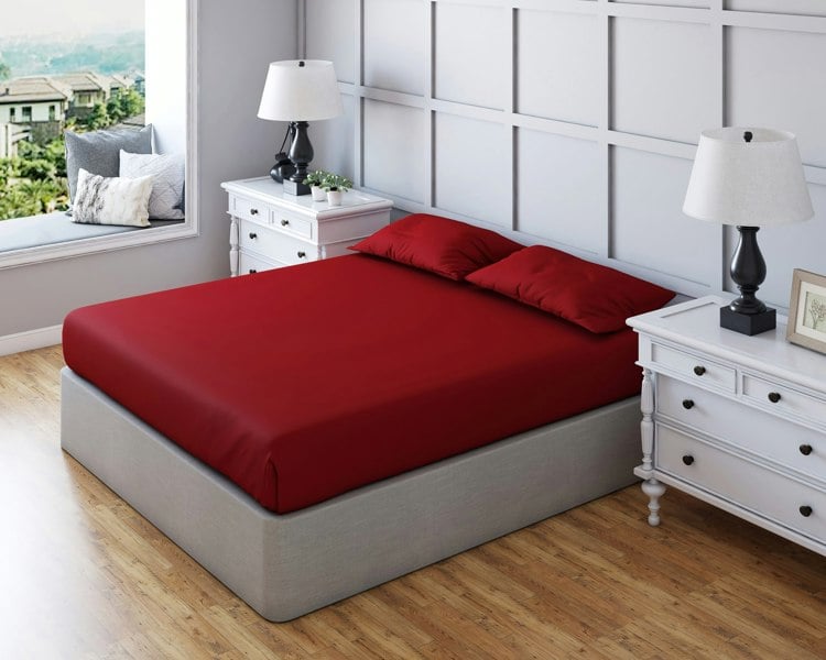 Snug City Non Iron Polycotton Plain Dyed Fitted Sheet Extra Deep 25cm Elasticated Skirt