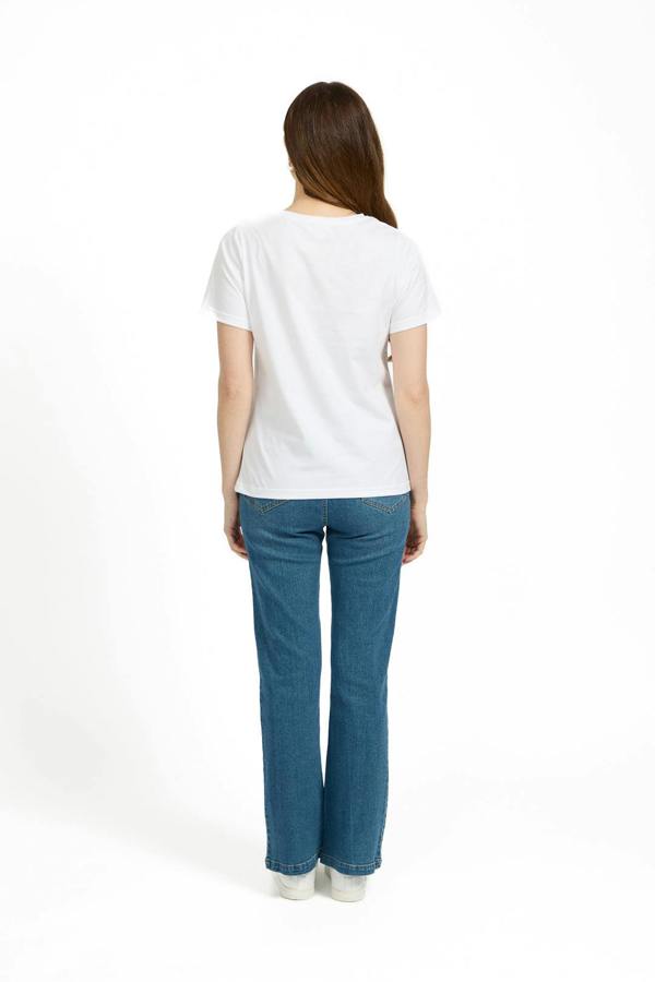 Mudflower Santorini Graphic Embellished Cotton Top