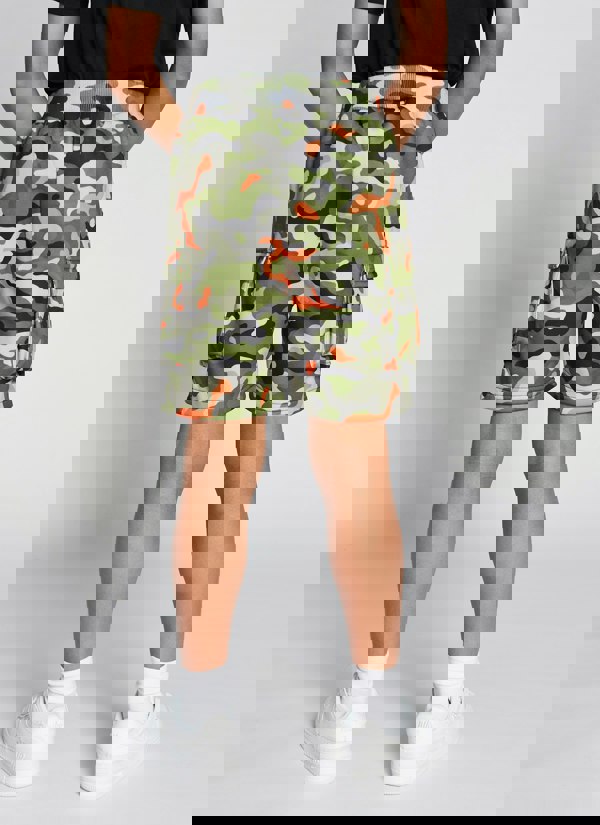 Beat Boyz Club Obtain Combat Shorts - Orange Pop Camo