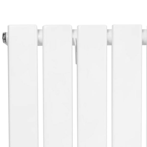 Flat single column radiator in white, measuring 1800 x 420mm, featuring a sleek, modern design with smooth, flat panels