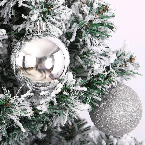 Silver Shatterproof Christmas Baubles Pack Sizes 9 or 18, 5cm Tree Decorations image 4