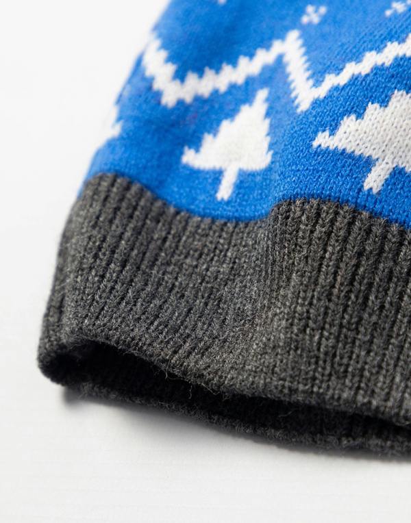 Spiderman Boys Blue Character Face Christmas Jumper