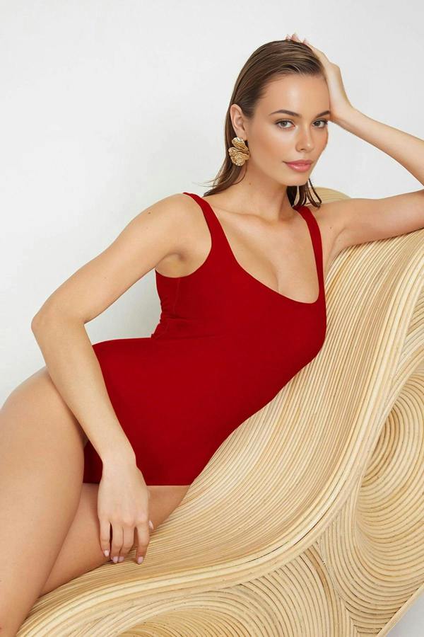 WOVCOR Square Neck Covered Regular Basic Swimsuit