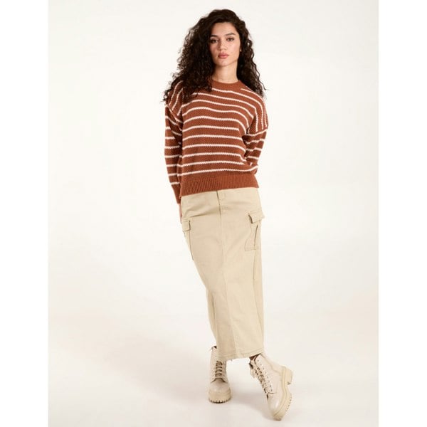 Blue Vanilla Textured Stripe Jumper