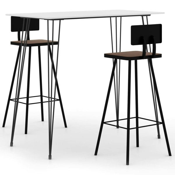 Berkfield 3 Piece Bar Set White