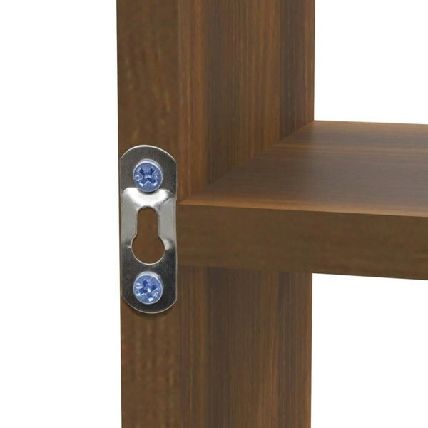 Berkfield Wall Display Shelf 8 Compartments Brown Oak
