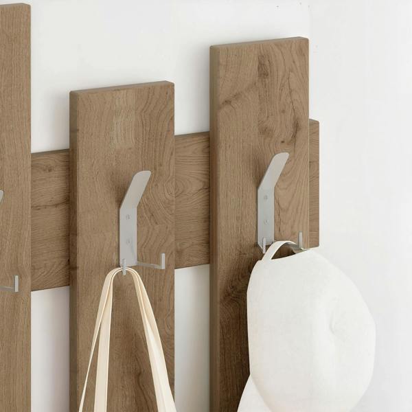 Decortie Wave Modern Wall-Mounted Coat Hanger with 8 Hooks 69 Width