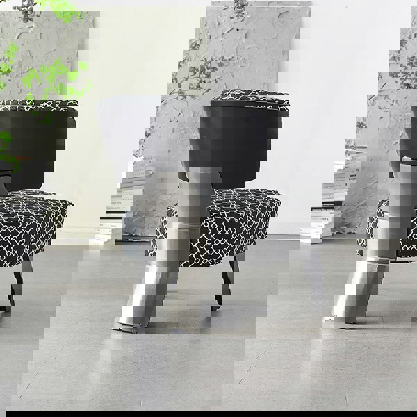 Nascimento Patterned Accent Chair, Black-Rit Concept-Rit Concept