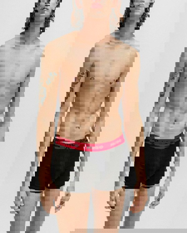 HUGO Triple Pack Mens Trunks - Red/White/Black 972