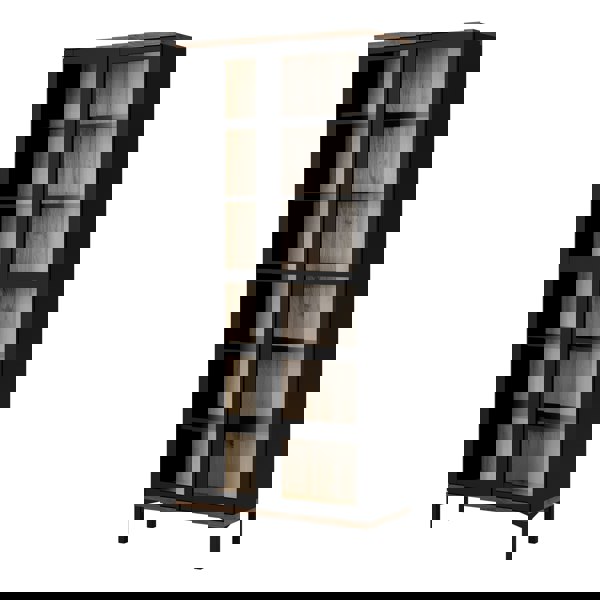 Furniture To Go Display Cabinet Glazed 2 Doors in Black and Walnut