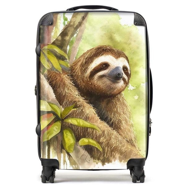 Warren Reed Sloth Watercolour Suitcase