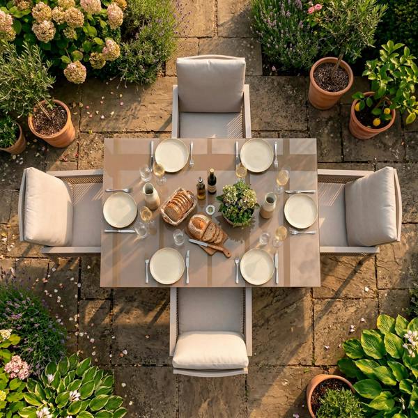 Dellonda Fusion 5 Piece Outdoor Dining Set with Weatherproof Aluminium Frame - DG275