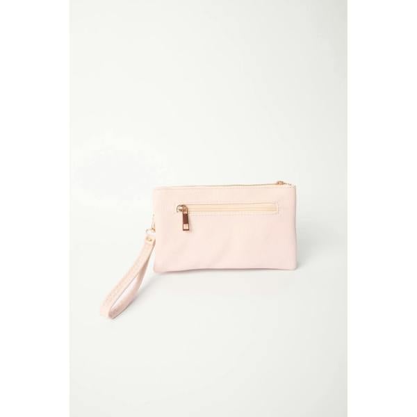 Blue Vanilla Detailed Zip Up Purse With Detachable Strap