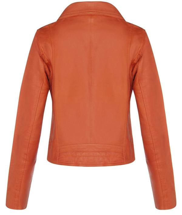 Womens Classic Leather Brando Biker Jacket-Loughton - Upperclass Fashions 