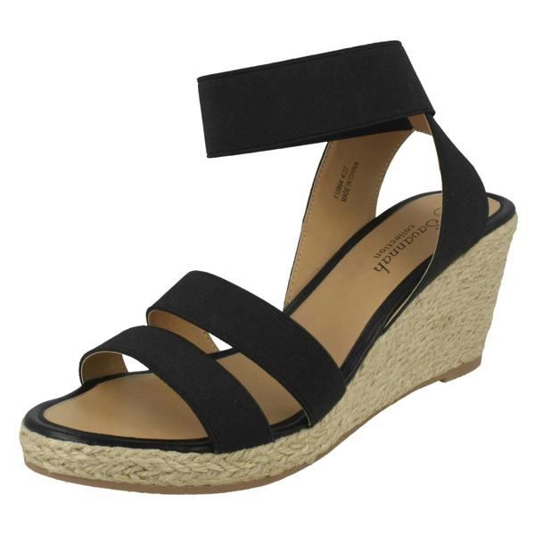 Savannah Ladies Savannah Elastic Ankle Strap Wedges
