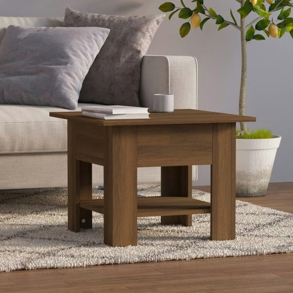 Berkfield Coffee Table Brown Oak 55x55x42 cm Engineered Wood