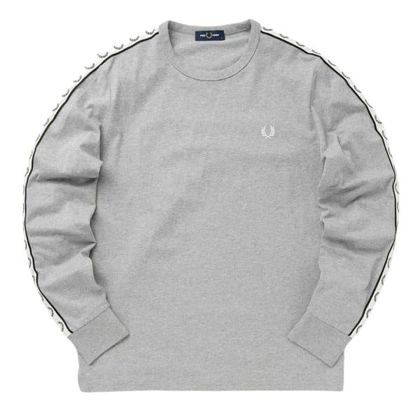 Fred Perry Taped Long Sleeve Steel Marl T-Shirt XS