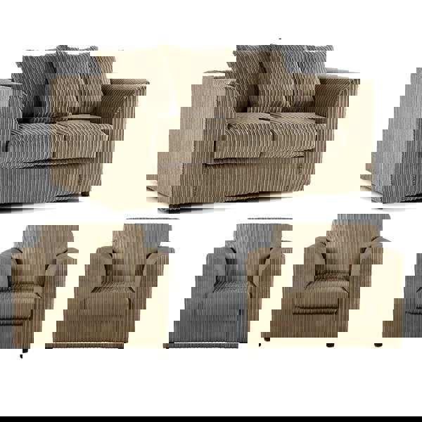 Furnishings For Less Luxor Jumbo Cord 2 Seater and 2 x Armchairs - Scatter Back