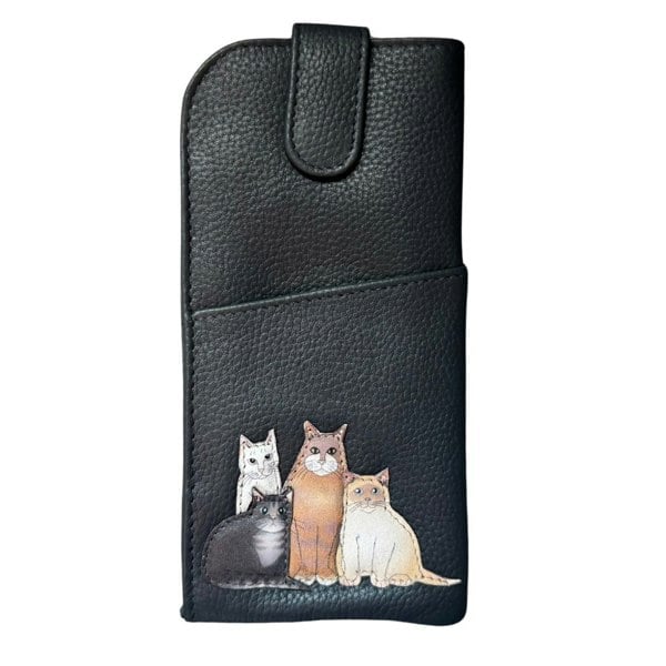 Mala Leather Meowfia Cats Wide Fit Leather Glasses Case