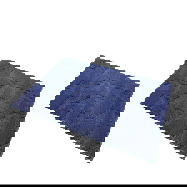 Anyhouz Anymat Doormat Navy Blue Geometric Non Slip Dirt Resistant Mat For Kitchen And Bathroom