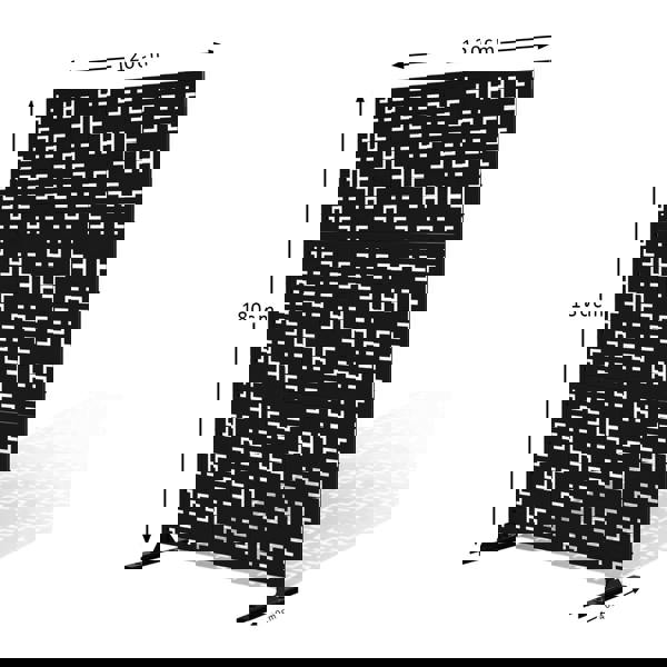 Nicoman Metal Indoor/Outdoor Privacy Screen with Stand 120cm x 180cm - Squares