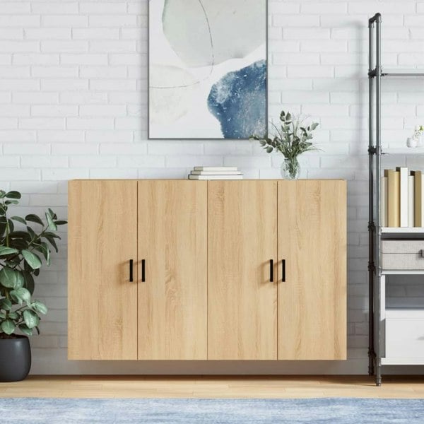 Berkfield Wall Mounted Cabinets 2 pcs Sonoma Oak 69.5x34x90 cm