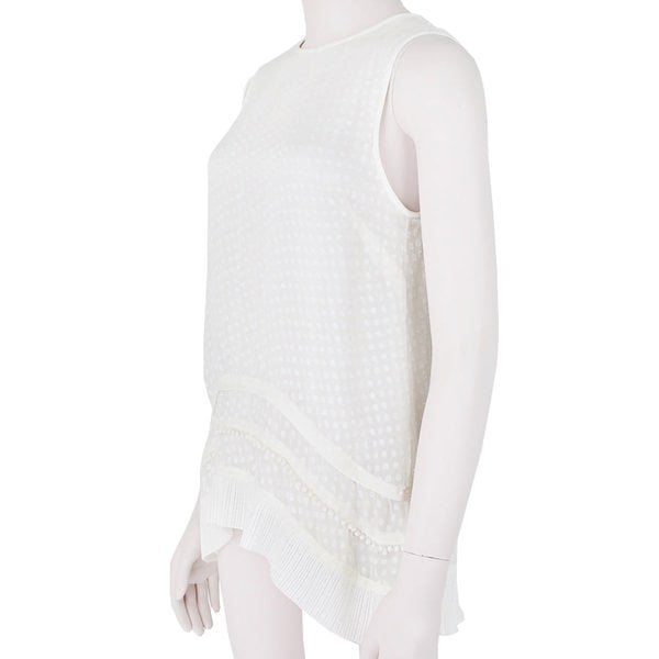 Proenza Schouler ivory tunic top in an embossed polka dot pattern