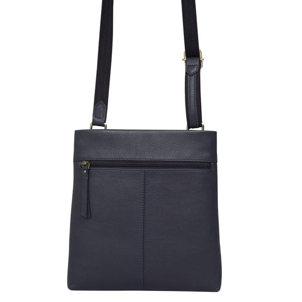 Assots London 'FLORENCE' Navy Pebble Grain Leather Crossbody Sling Bag