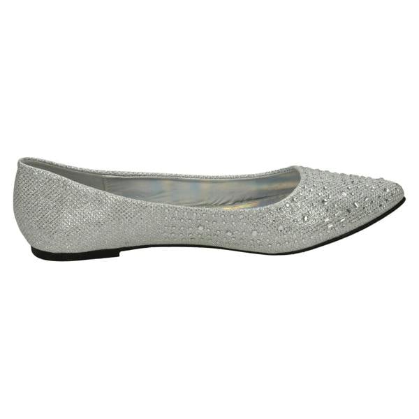 Anne Michelle Ladies Anne Michelle Diamante Flat Ballet Shoe