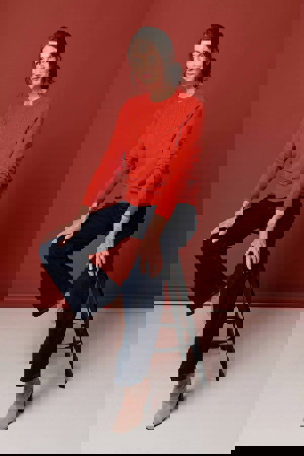 Izabel London Textured Knit Slim Fit Jumper