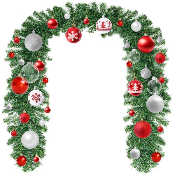 deAO Toys Christmas Garland- 9FT Long Festive Christmas Garland with Decorative Baubles & Balloons