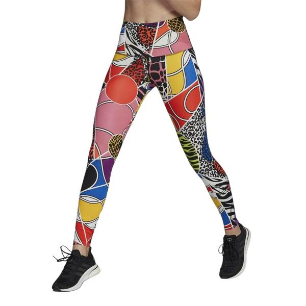 Adidas Womens/Ladies All-Over Print Skinny Running Tights - Multicoloured - 
