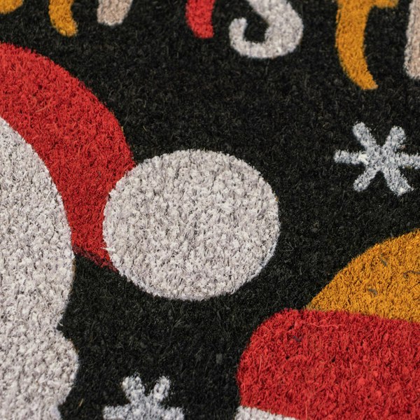 JVL Festive Latex Backed Coir Entrance Doormat, 60x90cm, Merry Christmas