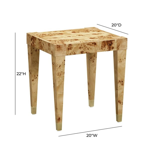 Furniture Edit Brandyss Natural Burl End Table