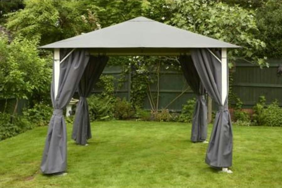 Vintage Gazebo Curtain Set 2.5m x 2.5m Grey The Garden Furniture Shop