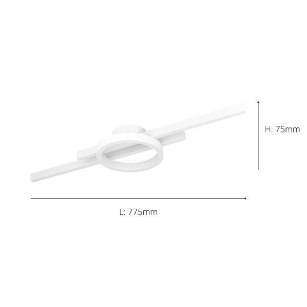 EGLO Amandolo LED Contemporary White Steel Flush Ceiling Light