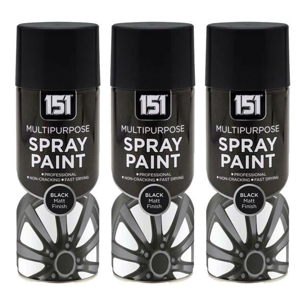 151 3X 151 Black Matt Spray Paint 400ml