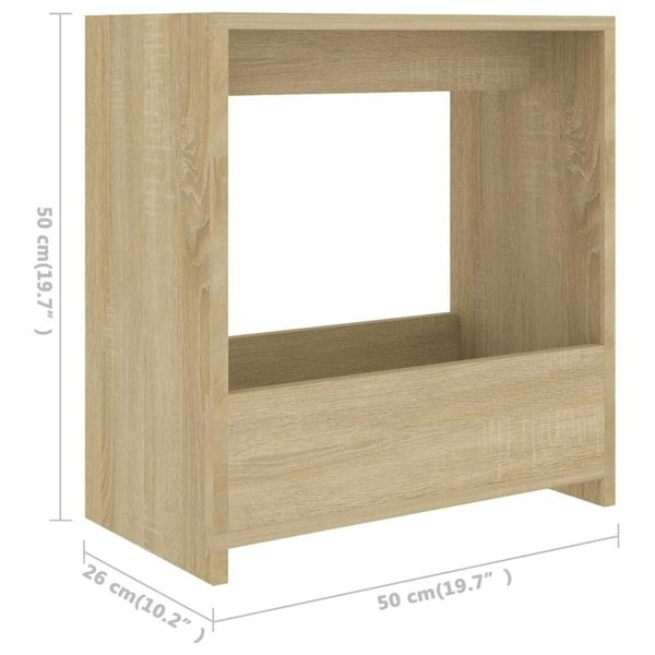 Berkfield Side Table Sonoma Oak 50x26x50 cm Engineered Wood