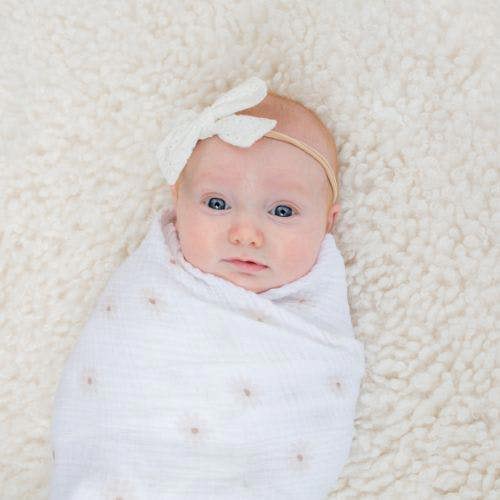 Lulujo - Cotton Swaddle - Daisy & Greenery - 2 Pack