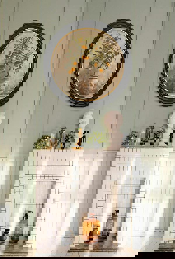 Exceptional Art Mediterranean Orange Tree - Oxford round frame