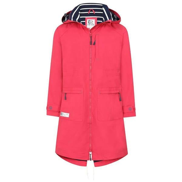 Lazy Jacks Women's Long Length Waterproof Jacket - Lipstick Pink