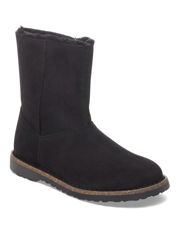 Birkenstock Uppsala Zip Shearling Suede Womens Boots - Black