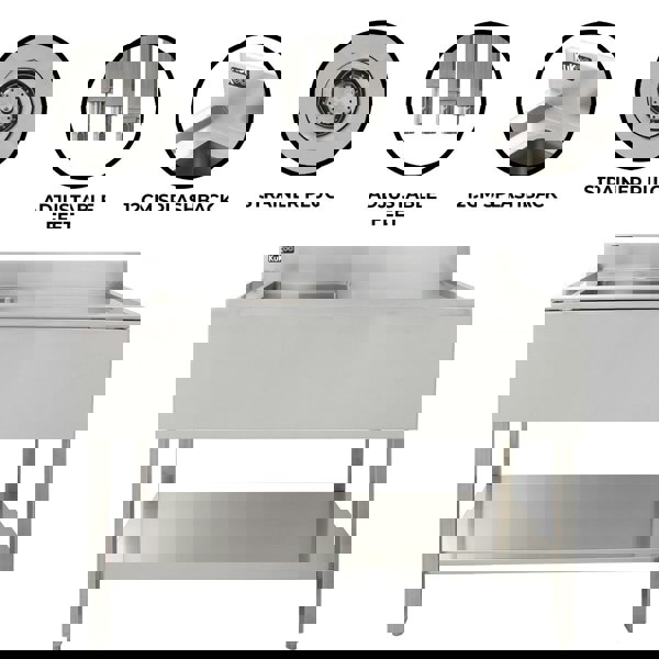 KuKoo Stainless Steel Catering Sink - Right Hand Drainer