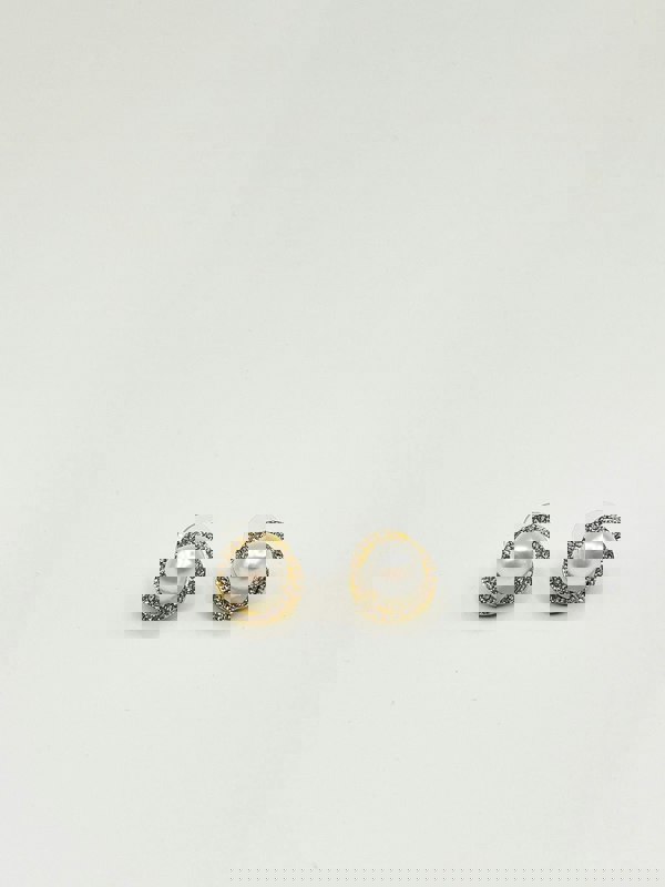 SVNX Pearl Diamante Stud Earrings - Gift Boxed
