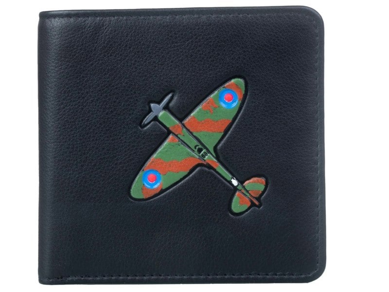 Mala Leather Spitfire Plane Bifold RFID Leather Wallet
