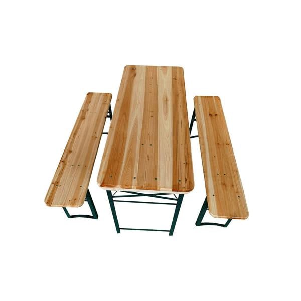 HYGRAD BUILT TO SURVIVE HYGRAD® 3 Piece Picnic Table & Bench Set Folding Beer Bench Outside Table & Bench Party Bench & Table Set
