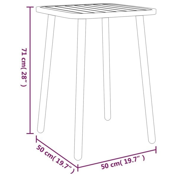 Berkfield Garden Table Anthracite 50x50x71 cm Steel