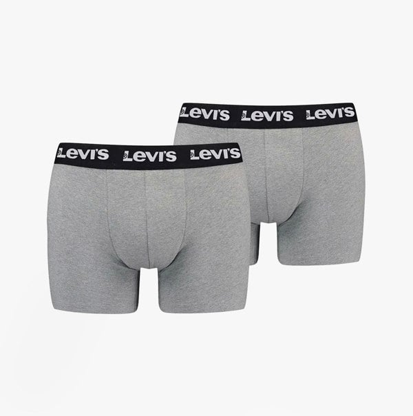 Levi's REPEAT LOGO Mens 3-Pack Trunks Middle Grey Melange