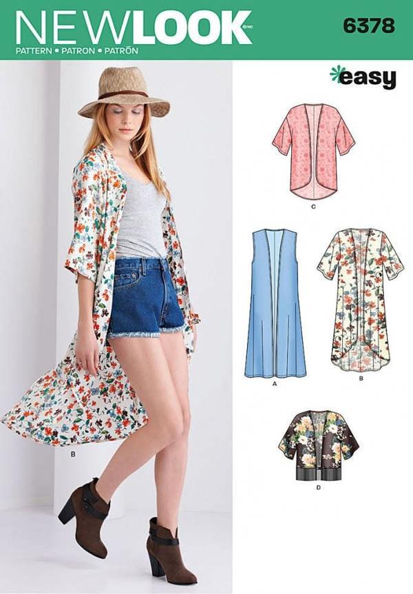 New Look Sewing Pattern 6378, Jackets, Tops for Women, A (XS-S-M-L-XL) - Beginner, Easy